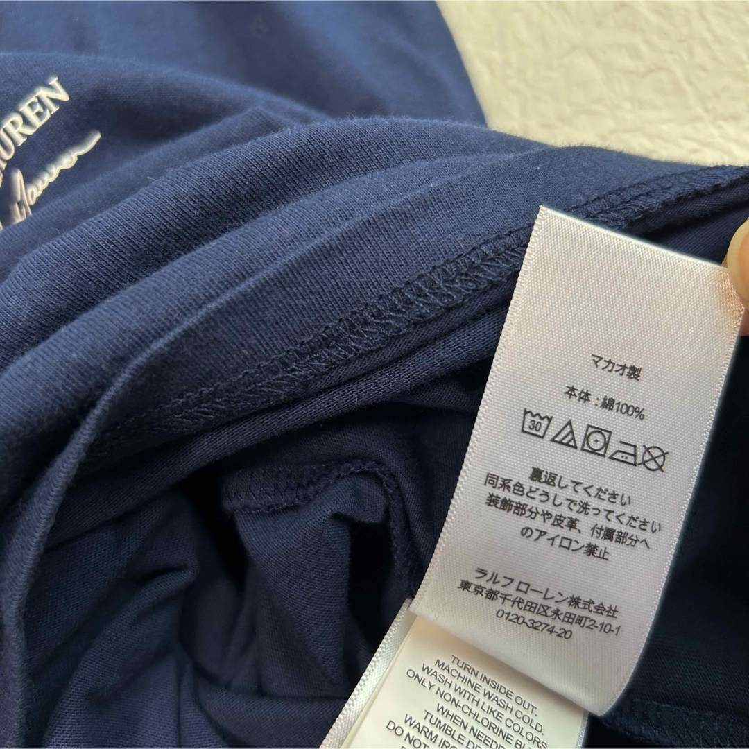 POLO RALPH LAUREN(ポロラルフローレン)のラスト1点◇ラルフローレン ガールズ半袖Tワンピース ネイビー 4T/110 キッズ/ベビー/マタニティのキッズ服女の子用(90cm~)(ワンピース)の商品写真