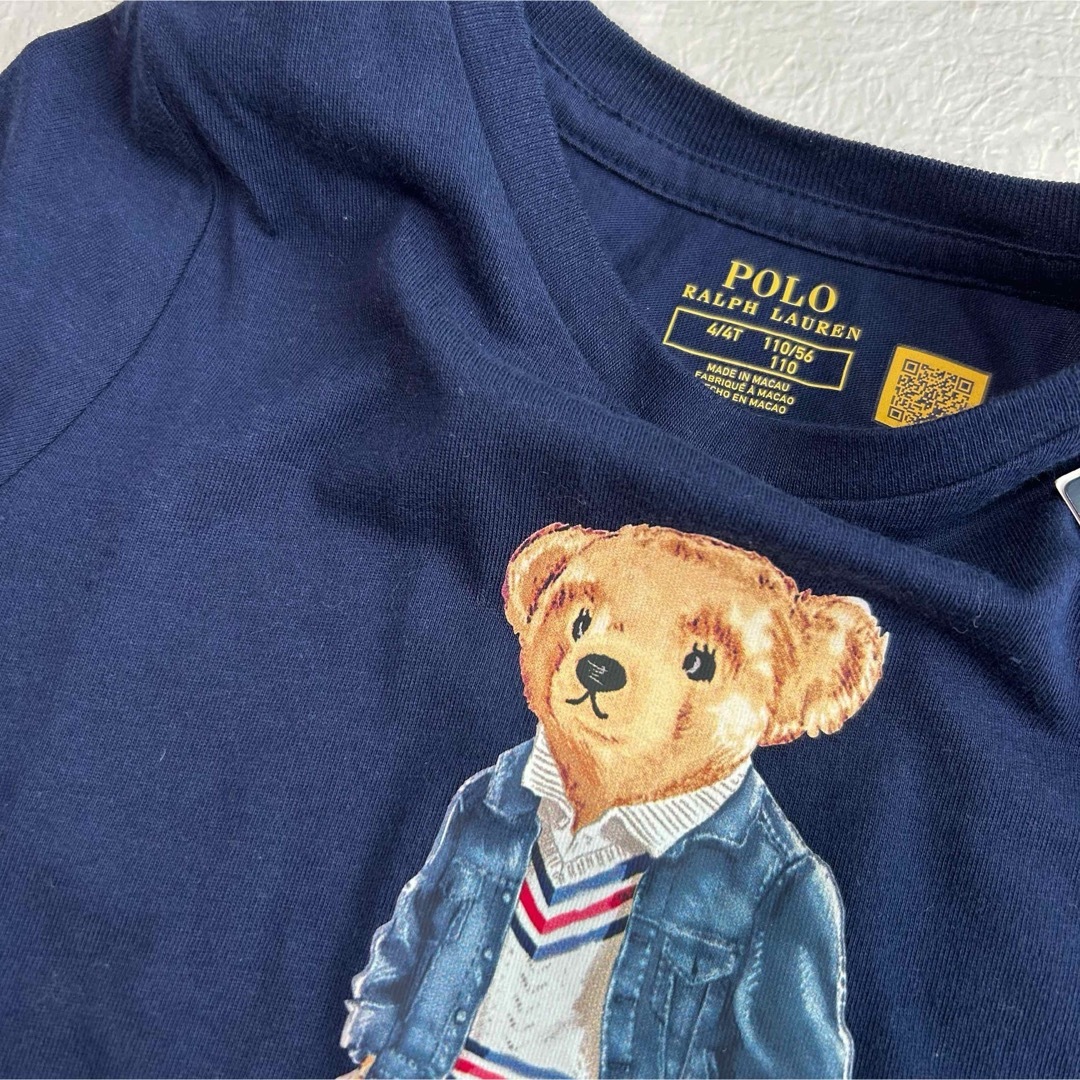 POLO RALPH LAUREN(ポロラルフローレン)のラスト1点◇ラルフローレン ガールズ半袖Tワンピース ネイビー 4T/110 キッズ/ベビー/マタニティのキッズ服女の子用(90cm~)(ワンピース)の商品写真