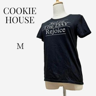 【大人気デザイン◎】COOKIE HOUSE　ロゴプリントTシャツ　M　ブラック(Tシャツ(半袖/袖なし))