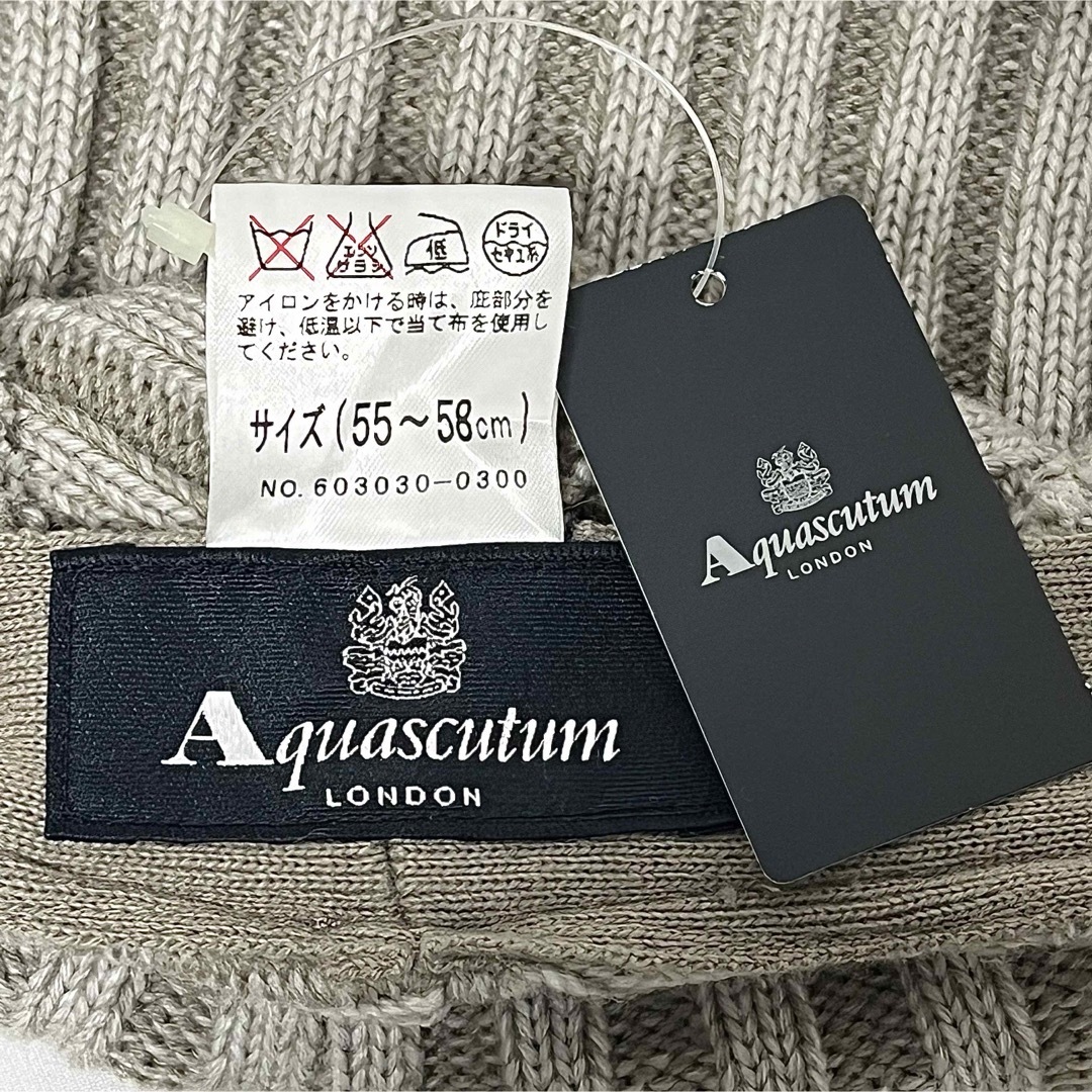 AQUA SCUTUM(アクアスキュータム)の【新品】英国王室御用達ブランド Aquascutum 日本製 ニットハンチング メンズの帽子(ハンチング/ベレー帽)の商品写真