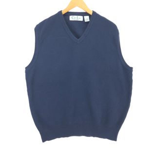 古着 90年代 サイプレスリンクス Cypress Links GOLF WEAR Vネック コットンニットベスト USA製 メンズXXL ヴィンテージ /eaa420117(ベスト)