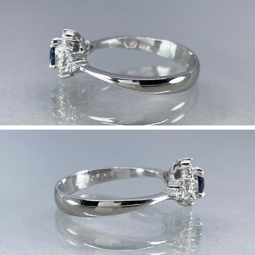 PT900 天然サファイア 0.32ct 天然ダイヤモンド 0.12ct リング レディースのアクセサリー(リング(指輪))の商品写真