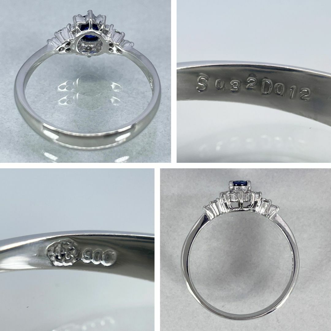 PT900 天然サファイア 0.32ct 天然ダイヤモンド 0.12ct リング レディースのアクセサリー(リング(指輪))の商品写真