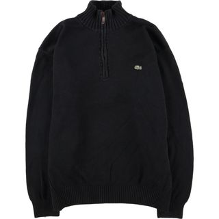 ラコステ(LACOSTE)の古着 ラコステ LACOSTE コットンニットハーフジップセーター 8 メンズXXL /eaa420139(ニット/セーター)