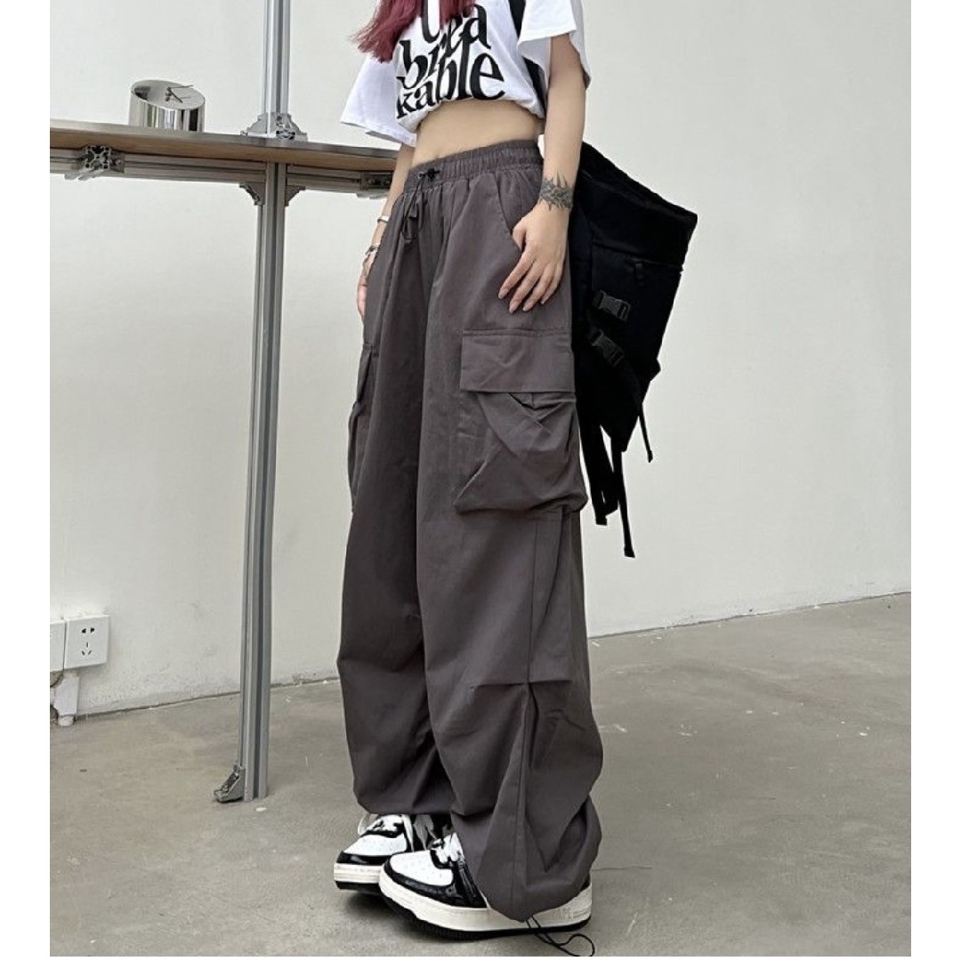 グレー】レディースカーゴパンツ ルーズパンツ XL 2XL 3XLの通販 by