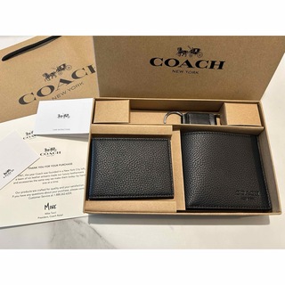コーチ(COACH)のcoach シグネチャー 短財布 ３点セット コーチ 黒(折り財布)