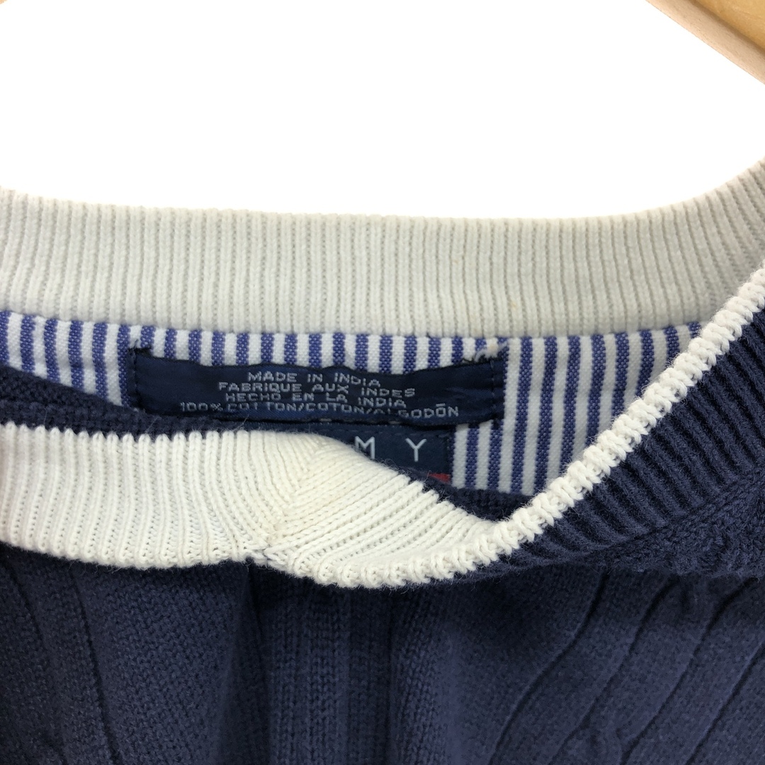 TOMMY HILFIGER(トミーヒルフィガー)の古着 90年代 トミーヒルフィガー TOMMY HILFIGER ケーブル編み Vネック コットンニットベスト メンズL ヴィンテージ /eaa420110 メンズのトップス(ベスト)の商品写真