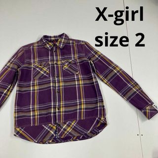 エックスガール(X-girl)のX-girl エックスガール　ネルシャツ　チェック柄　古着女子　2(シャツ/ブラウス(長袖/七分))