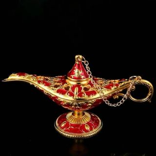 アラジンのランプ　赤　香炉　魔法のランプ　置物　オブジェ 