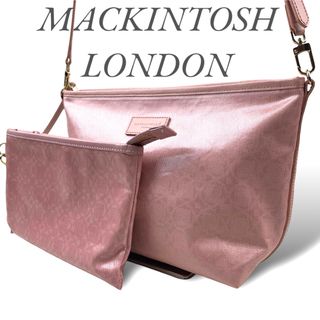 マッキントッシュ(MACKINTOSH)の極美品 マッキントッシュロンドン ショルダーバッグ ポーチ付 桜色 ピンク(ショルダーバッグ)