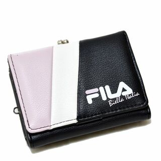 フィラ(FILA)の新品 FILA コンパクトウォレット がま口 フィラ 折り財布 ブラック ピンク(財布)