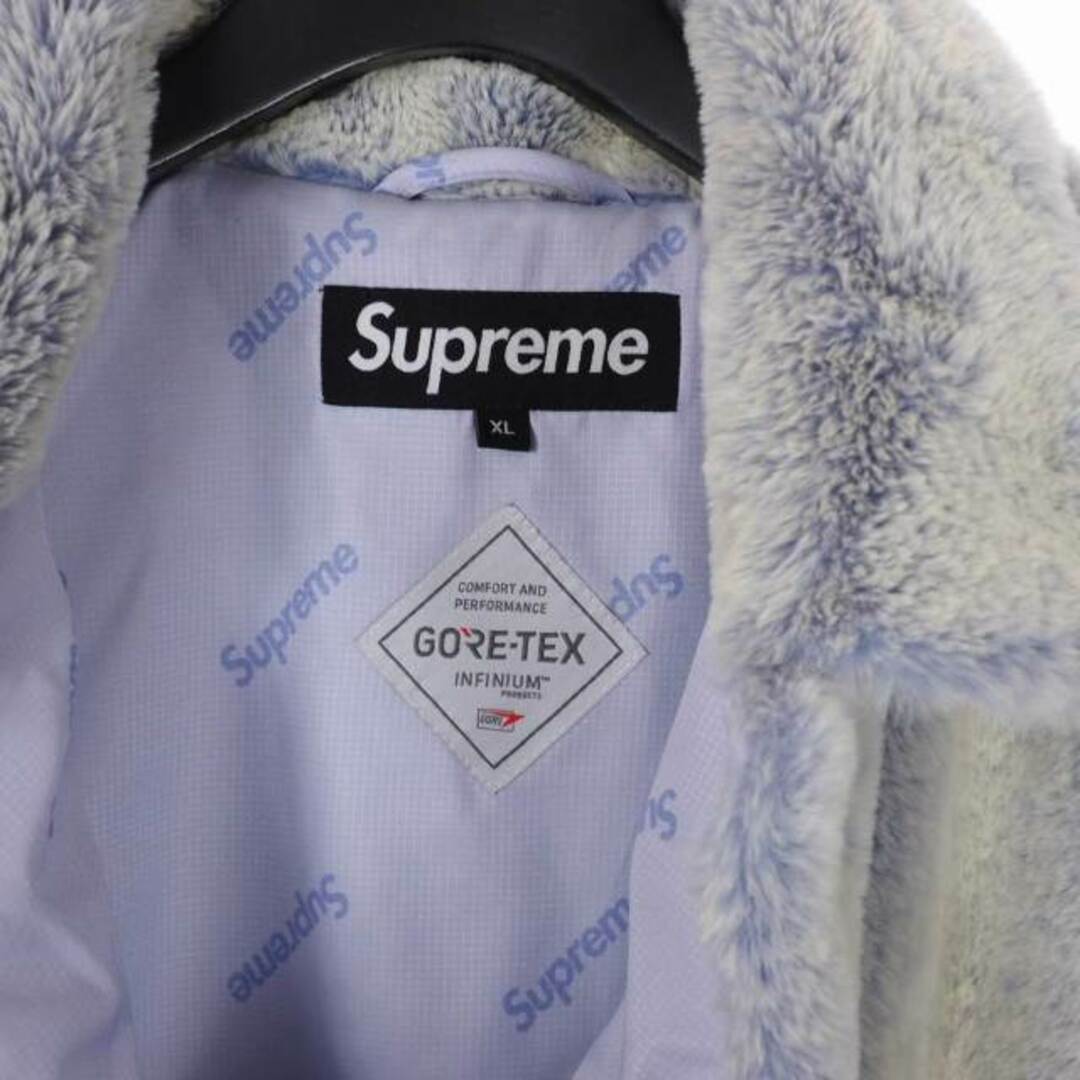 Supreme(シュプリーム)のシュプリーム フェイク ファー ショップ コート ゴアテックス XL 青 白  メンズのジャケット/アウター(ブルゾン)の商品写真