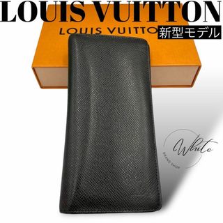 ルイヴィトン(LOUIS VUITTON)の【美品】ルイヴィトン　新型ポルトフォイユブラザ　タイガ　2つ折り長財布　黒(長財布)