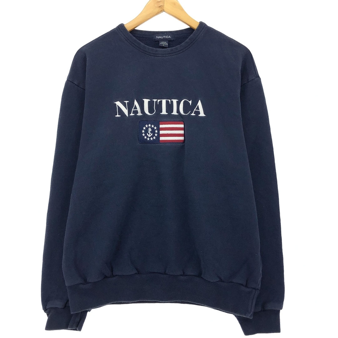 NAUTICA(ノーティカ)の古着 00年代 ノーティカ NAUTICA 星条旗柄 スウェットシャツ トレーナー メンズL /eaa420336 メンズのトップス(スウェット)の商品写真