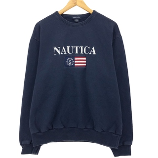 ノーティカ(NAUTICA)の古着 00年代 ノーティカ NAUTICA 星条旗柄 スウェットシャツ トレーナー メンズL /eaa420336(スウェット)