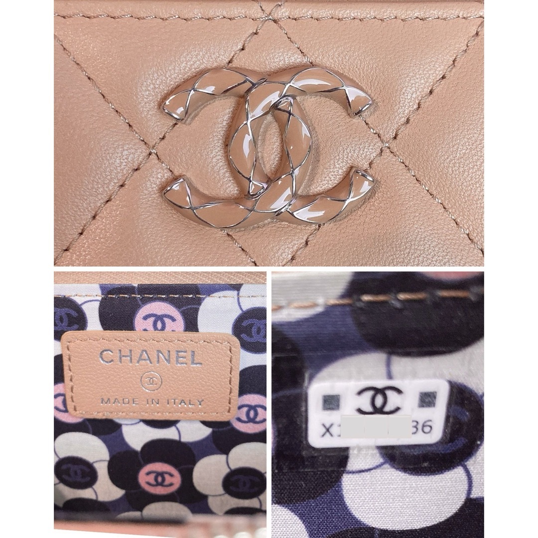 CHANEL(シャネル)の★ぽにょまる様専用★シャネル　フラグメントケース　ラムスキン　　ベージュ レディースのファッション小物(財布)の商品写真