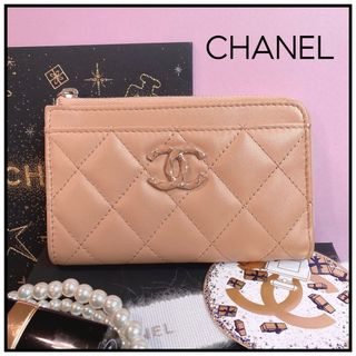 シャネル(CHANEL)の★ぽにょまる様専用★シャネル　フラグメントケース　ラムスキン　　ベージュ(財布)