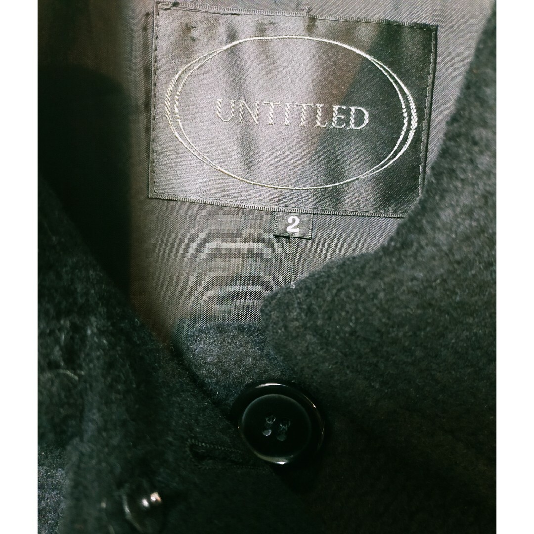 UNTITLED(アンタイトル)のUNTITLED アンタイトル アンゴラミックスウールコートブラック M レディースのジャケット/アウター(ロングコート)の商品写真