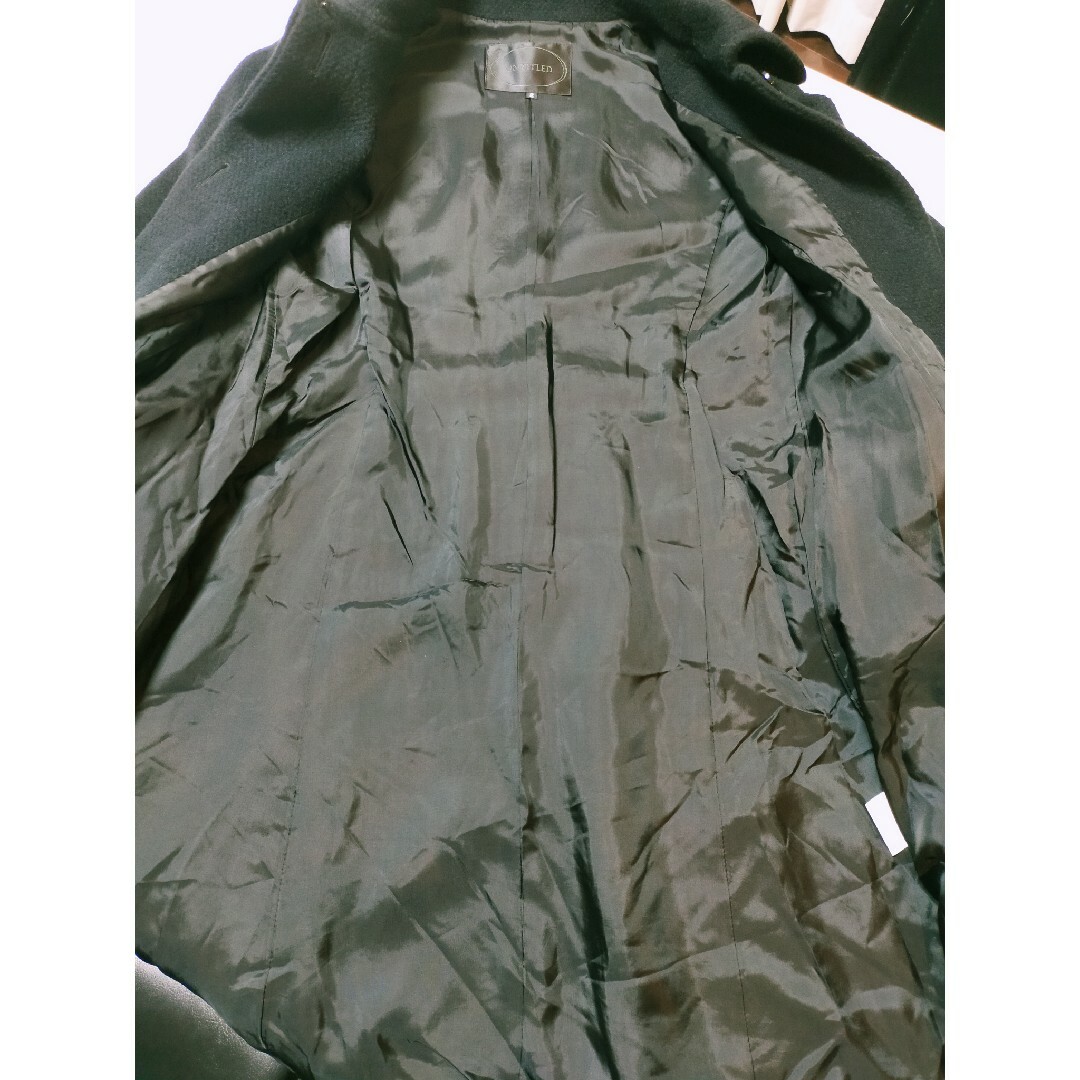 UNTITLED(アンタイトル)のUNTITLED アンタイトル アンゴラミックスウールコートブラック M レディースのジャケット/アウター(ロングコート)の商品写真