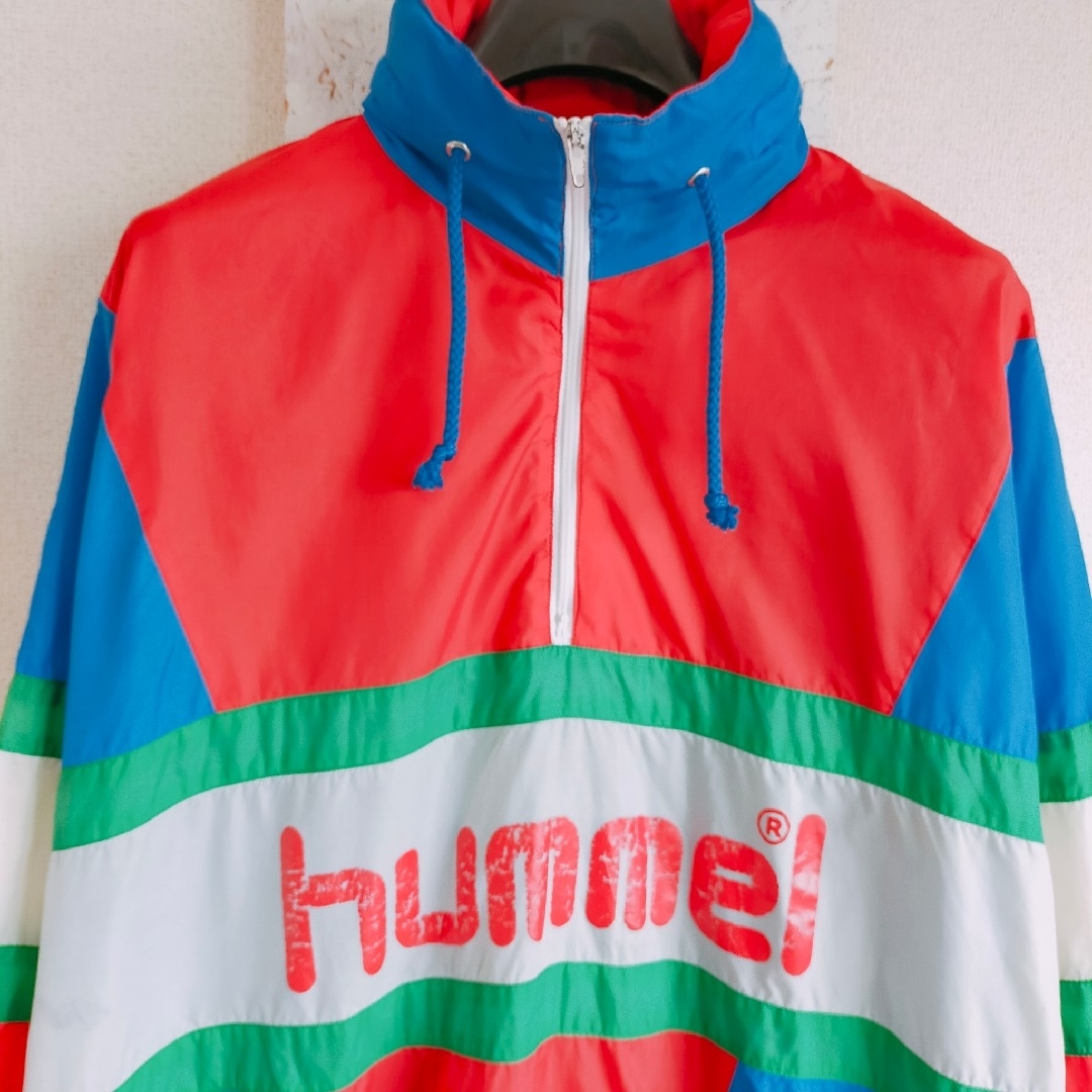 hummel(ヒュンメル)のHUMMEL ヒュンメル　ナイロンジャケット　プルオーバー　フード付き　S メンズのジャケット/アウター(ナイロンジャケット)の商品写真