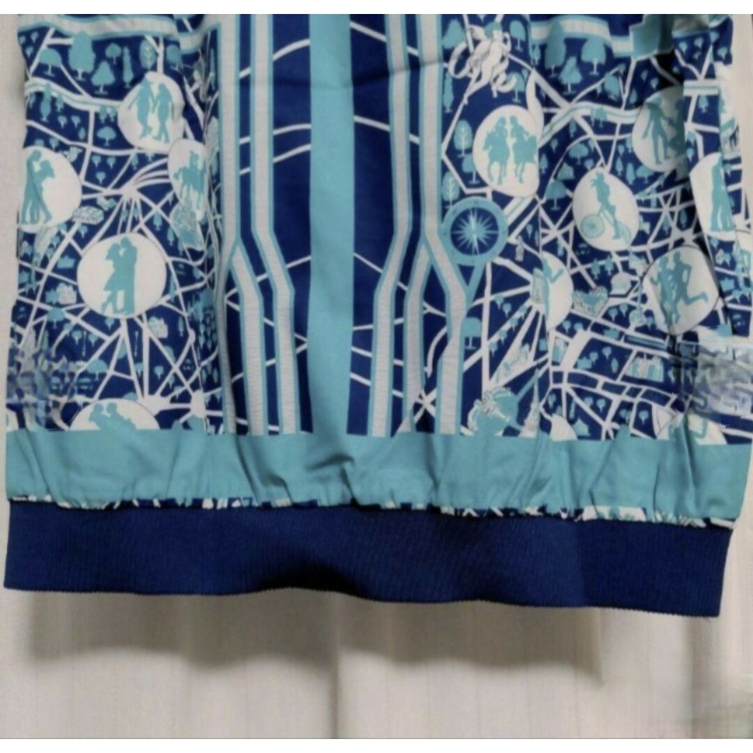 半袖 カットソー 2XL サイズ スカーフ柄 トップス ブルー 韓国 レディース レディースのトップス(Tシャツ(半袖/袖なし))の商品写真