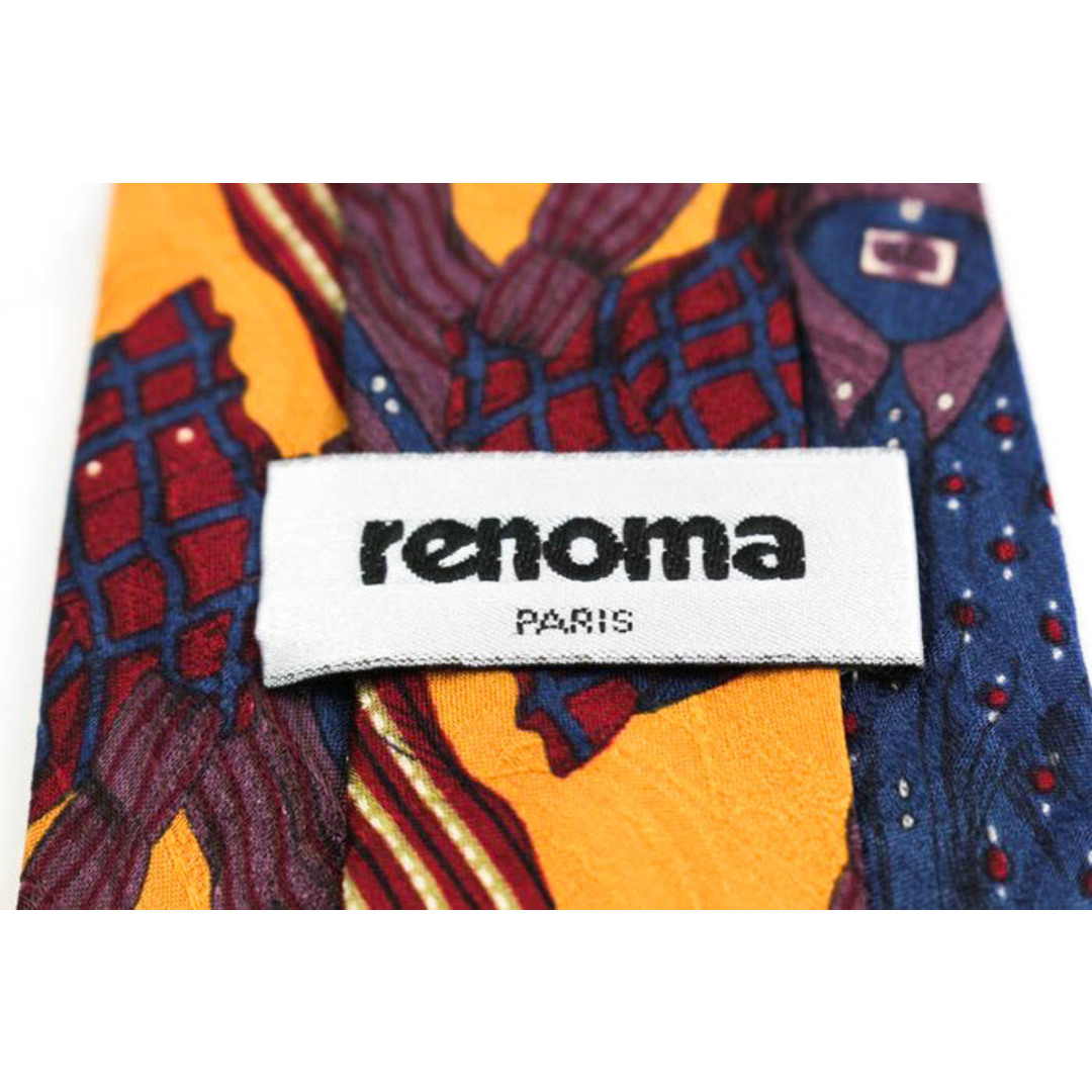 RENOMA(レノマ)のレノマ ブランド ネクタイ 総柄 シャツ シルク イタリア製 メンズ オレンジ renoma メンズのファッション小物(ネクタイ)の商品写真