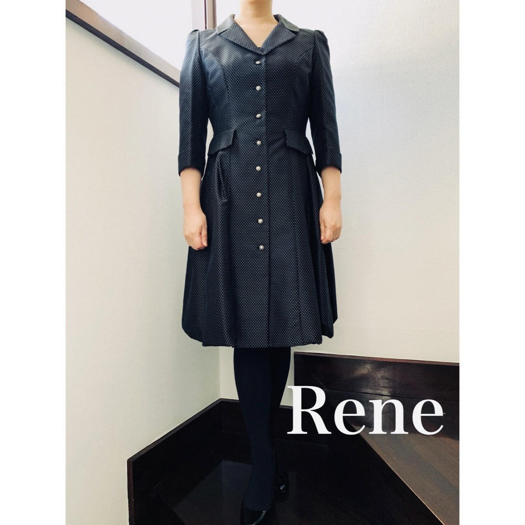 René(ルネ)の超美品★Rene(ルネ)ワンピース★エレガント★黒★36★7号 レディースのワンピース(ひざ丈ワンピース)の商品写真