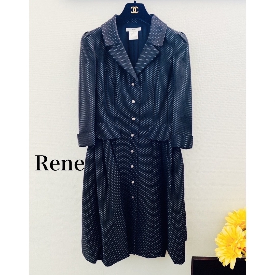 René(ルネ)の超美品★Rene(ルネ)ワンピース★エレガント★黒★36★7号 レディースのワンピース(ひざ丈ワンピース)の商品写真