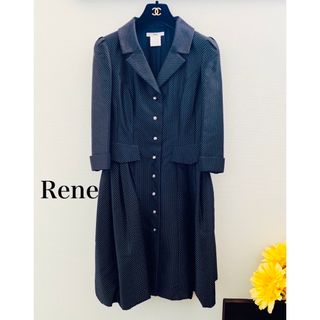 ルネ(René)の超美品★Rene(ルネ)ワンピース★エレガント★黒★36★7号(ひざ丈ワンピース)