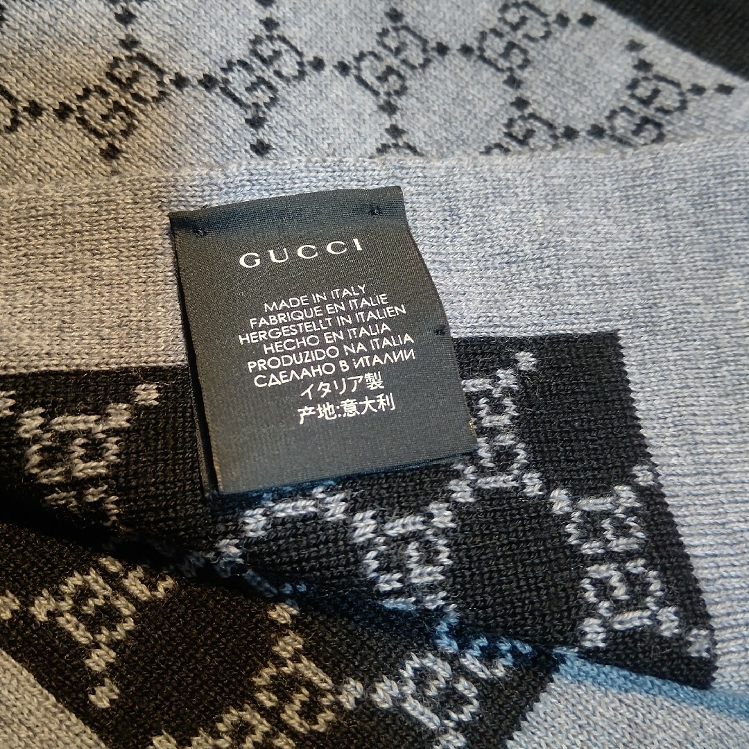 Gucci(グッチ)の❤新品箱袋付❤GUCCI マフラー ストール ショール スカーフ❤ブラック❤ メンズのファッション小物(マフラー)の商品写真