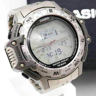 カシオ(CASIO)の《人気》CASIO PROTREK 腕時計 シルバー チタン クォーツ n(腕時計(デジタル))