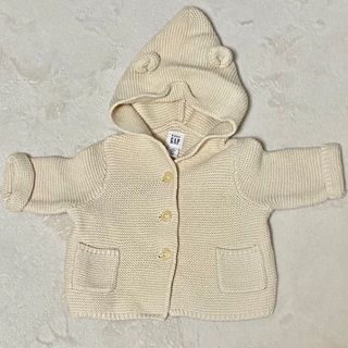 ベビーギャップ(babyGAP)のbabyGAP くま耳カーディガン ブラナンベア 白 ベビーGAP GAPベビー(カーディガン/ボレロ)