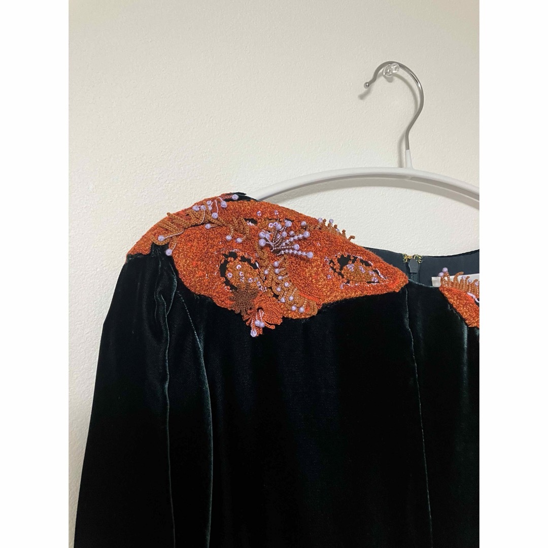 mame(マメ)のMame Embroidered Velvet Dress レディースのワンピース(ロングワンピース/マキシワンピース)の商品写真