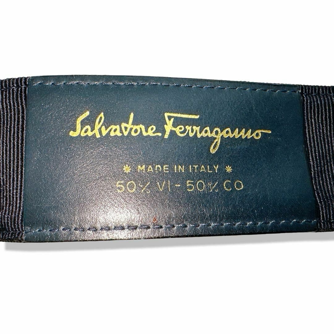 Salvatore Ferragamo(サルヴァトーレフェラガモ)のSalvatore Ferragamo ベルト　ネイビー　リボン　キャンバス レディースのファッション小物(ベルト)の商品写真