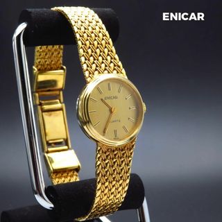 ENICAR ブレスレットウォッチ ゴールド スイス製(腕時計)