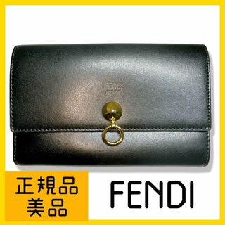 フェンディ(FENDI)のFENDI レザー　ブラック　レディース　長財布(財布)