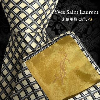 イヴサンローラン(Yves Saint Laurent)のYves Saint Laurent ホワイト系 ブロックチェック(ネクタイ)