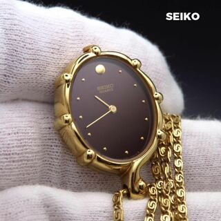 セイコー(SEIKO)のSEIKO ペンダントウォッチ ゴールド ブラウン文字盤 (腕時計)