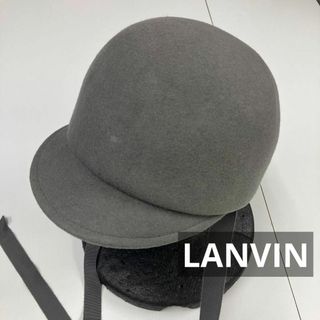 LANVIN en Bleu - ランバン　キャップ　ハット　ウール　ジョッキーハット　ドローコード　テープ　紐