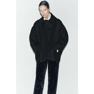 ザラ(ZARA)のZARA ZW COLLECTION クロップドMANTECO ウール コー(ブルゾン)