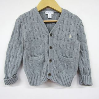 ラルフローレン(Ralph Lauren)のラルフローレン Vネックカーディガン ケーブルニット ベビー 男の子用 24Mサイズ グレー RALPH LAUREN(カーディガン/ボレロ)