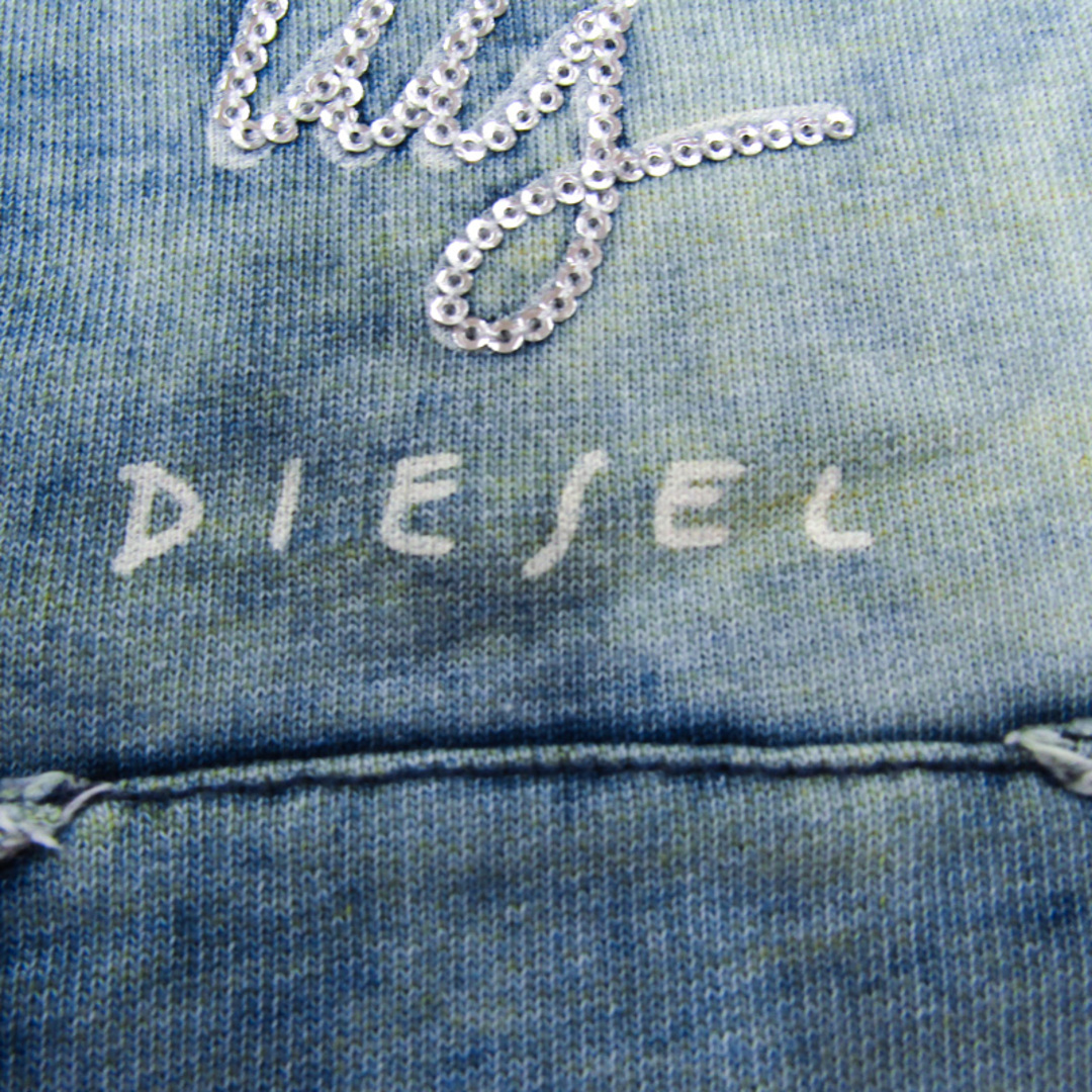 DIESEL(ディーゼル)のディーゼル スウェットワンピース パーカー ダメージデニム キッズ 女の子用 XXSサイズ ブルー DIESEL キッズ/ベビー/マタニティのキッズ服女の子用(90cm~)(ワンピース)の商品写真