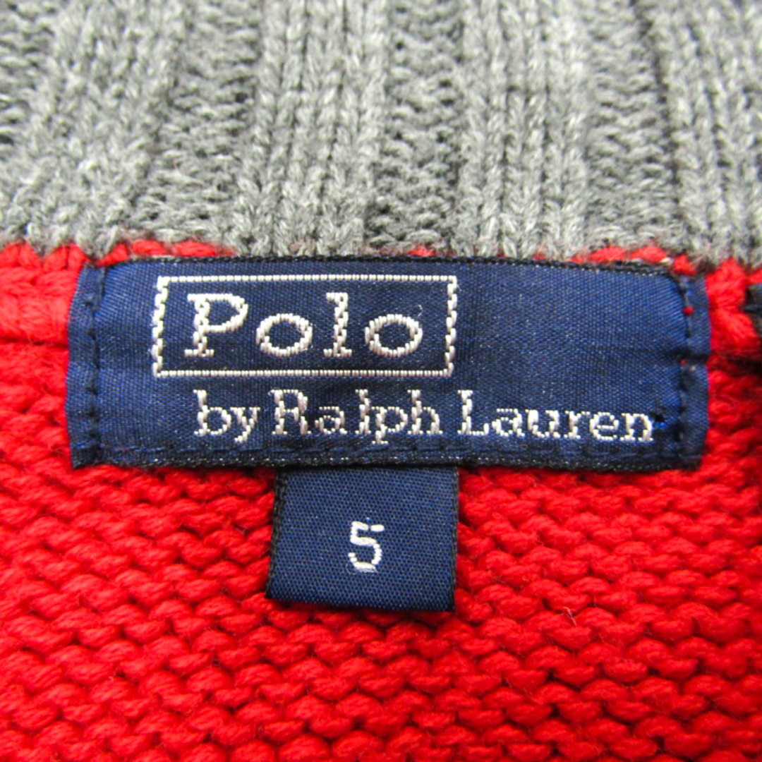 ポロバイラルフローレン 長袖セーター ハーフジップニット 日本製 キッズ 男の子用 5サイズ レッド Polo by Ralph Lauren キッズ/ベビー/マタニティのキッズ服男の子用(90cm~)(ニット)の商品写真