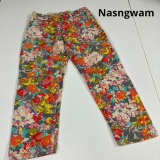 Nasngwam ナスングワム　花柄　パンツ　古着　総柄　フラワー(デニム/ジーンズ)