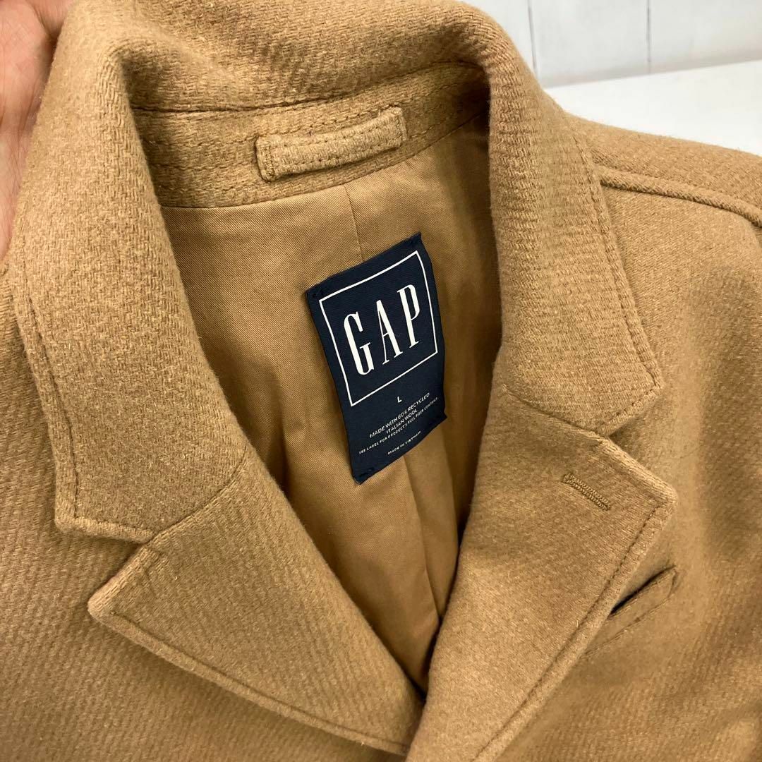 GAP(ギャップ)のGAP ギャップ　チェスターコート　ベージュ　ウールコート　古着　L メンズのジャケット/アウター(チェスターコート)の商品写真