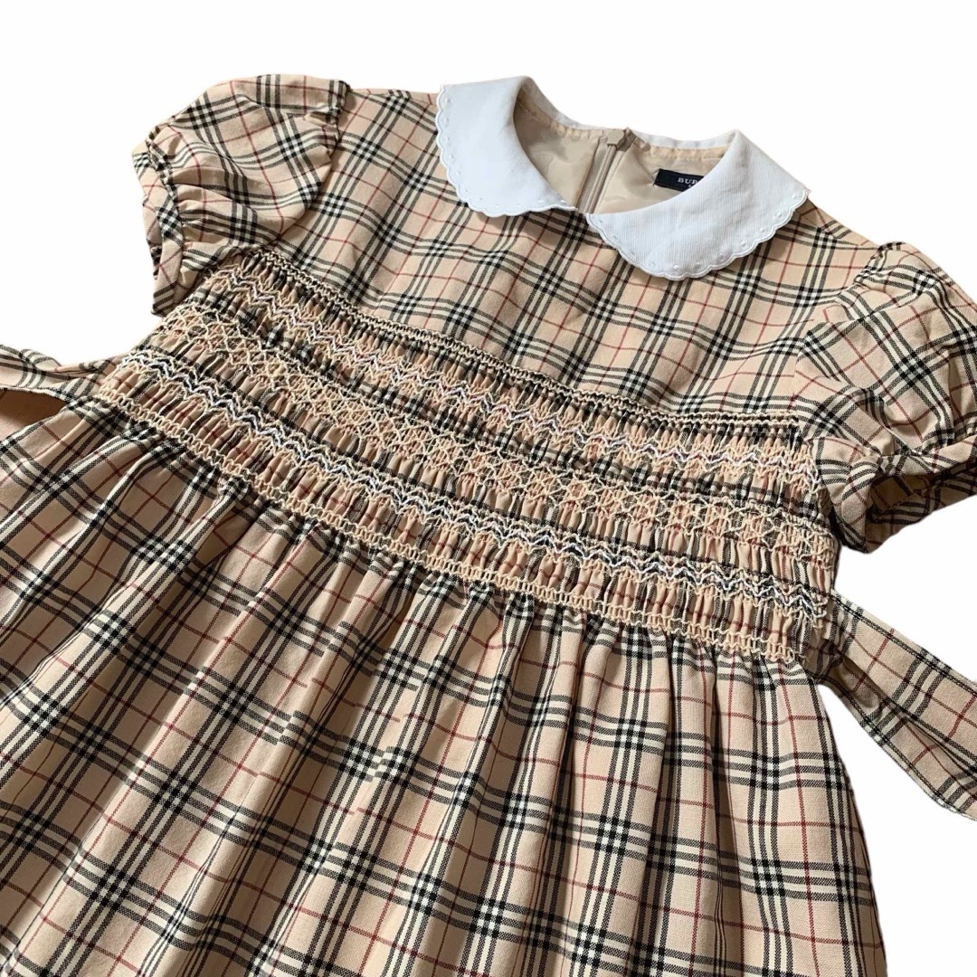 BURBERRY(バーバリー)のバーバリー　ワンピース　ギャザー　130 チェック キッズ/ベビー/マタニティのキッズ服女の子用(90cm~)(ワンピース)の商品写真