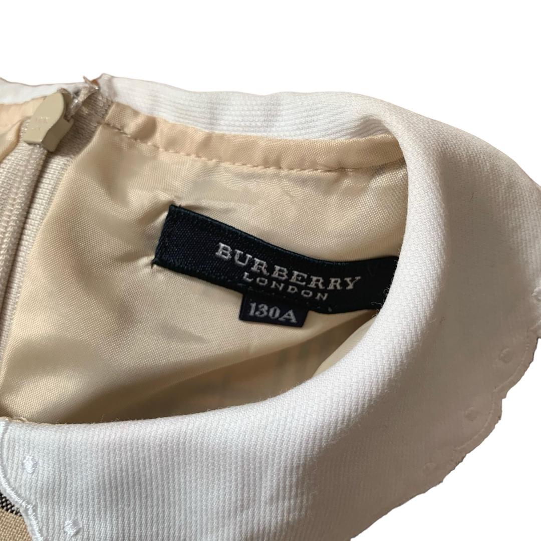 BURBERRY(バーバリー)のバーバリー　ワンピース　ギャザー　130 チェック キッズ/ベビー/マタニティのキッズ服女の子用(90cm~)(ワンピース)の商品写真