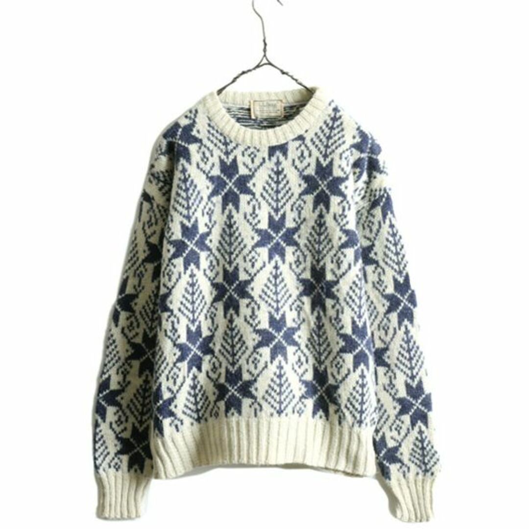 【初回限定】 80s - L.L.Bean USA製 ニット 総柄 ノルディック エルエルビーン 女性用