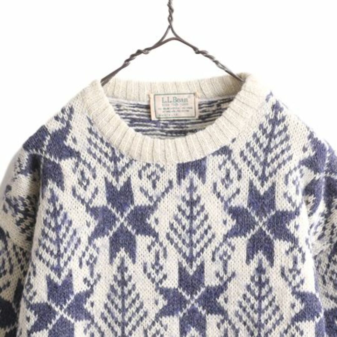 おすすめネット 80s - L.L.Bean USA製 ニット 総柄 ノルディック エルエルビーン 女性用