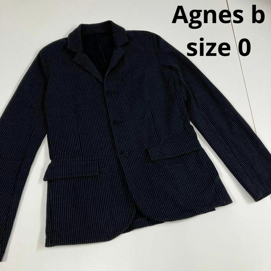 agnes b.(アニエスベー)のAgnes b テーラードジャケット　ストライプ　オールド　古着　3B メンズのジャケット/アウター(テーラードジャケット)の商品写真